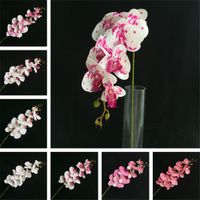 Wholesale PU Single Stem Orchid heads piece Artificial Flowers Phalaenopsis Real Touch Butterfly Orchids for Wedding Centerpieces