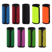 Wholesale comfortable light neoprene luggage handle wrap grip with tags fluorescent color luggage identifiers unique