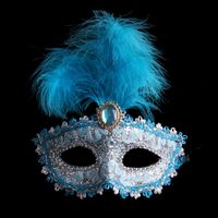 Wholesale On Sale Half Face Party mask venetian masquerade Feather Masks gold plating fluff feather mask dance party mask mix color