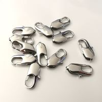 Wholesale New High polished stainless steel lobster clasp Long lasting jewelry clothing luggage buttons tall mm width mm
