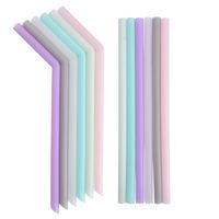 Wholesale Silicone Drinking Straw Multi color Reusable Food grade Safe Straws Folded Bent Straight Straw Home Bar Accessory Colors GGA2259