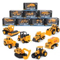 Wholesale LX Diecast Car Model Toys Alloy Engineering Vehicles Truck Excavator Forklift Tractor Shovel Road Roller Ornament Kid Birthday Gift