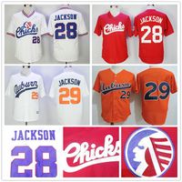 Wholesale Retro Moive Memphis Chicks Bo Jackson Baseball Jerseys Red White Orange Bo Jackson Stitched B Jackson Baseball Jersey Shirt