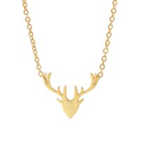 Wholesale Elk Antlers Charm Necklaces Gold Silver Colors Deer Antlers Alloy Pendant with Inches Chain Fashion Jewelry