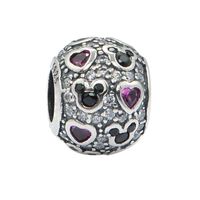 Wholesale Silver swarovski heart charms beads set infinity S925 sterling silver fits pandora style DIY bracelet hot sale LW450