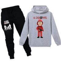 I Bambini Con Cappuccio T Shirt La Casa De Papel Maschera Denaro Heist Vintage Cotton House Di Carta Tees Curvo Pantaloni Cappotto Felpa Set