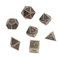 Wholesale 7pcs Polyhedral Dice Standard Size Bronze for Dungeons Dragons D D DnD Board Game D4 D6 D8 D10 D12 D20 Dices Set