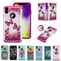 Wholesale Bling Diamond Hybrid Owl Mandala Flower Butterfly Hard PC TPU Case For iPhone Pro XR XS Max X Plus Galaxy S10E Note Plus Cover