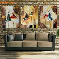LEINWAND BILD BALLETT TÄNZERIN ABSTRAKT WAND BILDER KUNSTDRUCK TANZEN DEKO FRAU