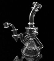 Wholesale 8 inch Glass bong Recycler Amazing vortex Recycler oil rigs bongs beaker perc mm joint with bowl or quartz banger