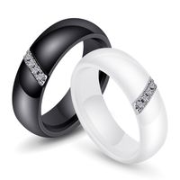 Wholesale High Quality Women s Nano Ceramic Silver Diamond Ring Wide mm White Black Size Jewelry Gift