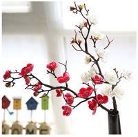 Wholesale Plum Cherry blossoms Artificial Silk flowers flores Sakura tree branches Home table living room Decor DIY Wedding Decoration