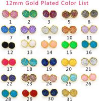 Wholesale designer earrings Bling Round Heart shape Resin stone Dangle Gold Silver earrings For women Ladies Fashion Jewelry A0134