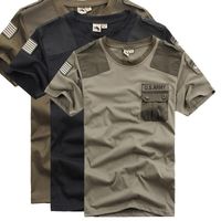Wholesale Tactical T shirts Mens Airborne Division Bomber Army Military Crossfit Combat Short sleeve Tops Cotton Breathable Quick Dry Tees
