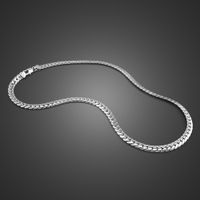 Wholesale Width mm Genuine Sterling Silver Flat Necklace Man inches Snake Chain punk Curb Cuban Chain MenFine Jewelry Gift