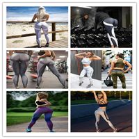 Wholesale Women Fitness Yoga Slim Leggings Honeycomb Pattern Printing Hip Push Up Gym Bodybuilding Trousers Black White Patchwork Stripes Casual Pant