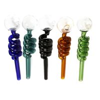 Wholesale Healthy_Cigarette Y033 Smoking Pipes mm OD Bowl About cm Length Inches Colored Twisted Tube Oil Rig Glass Pipe Fit Your Palm