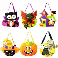 Wholesale Kids Halloween DIY Candy Bags Fashion Baby Cartoon Cardboard Handmade Gift Bag Pumpkin Handbags Party Decorations LJJ_TA1726