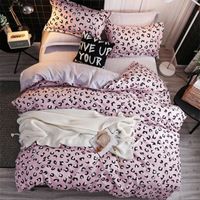 Wholesale Leopard Pink Twin Comforter Bedding Sets Cotton Duvet Cover Set Bed Linen Linings Pillowcase Home Textile