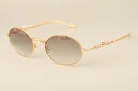 Wholesale 2019 new ultra light retro round leopard diamond gold temples sunglasses fashion models men s sunglasses sun visor