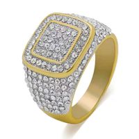 Wholesale hip hop diamonds cluster ring for men gold rings full diamond real gold plated luxury designer jewelry Valentine s day gifts for boyfriend