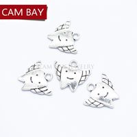 Wholesale 100 Angel Charms Antique Silver Metal Tooth Pendant Fit DIY bracelet necklace earring Jewelry mm I191