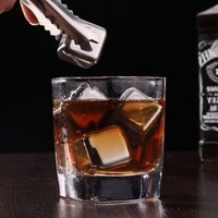 Wholesale Stainless Steel Ice Cubes Bucket Bar KTV Magic Vodka Whiskey Stone Wine Whisky Beer Cooler Holder Chiller Tool