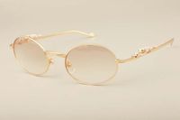 Wholesale 2019 new gold code leopard set diamond sunglasses high quality sunglasses retro round full frame size mm
