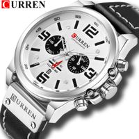 Wholesale Fashion Classic Black White Chronograph Watch Men CURREN Men s Watches Casual Quartz Wristwatch Male Clock Reloj Hombre