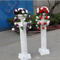 Wholesale 100CM Wedding Decor Roman Column with Flower Stand Wedding Props Plastic White Pillars Party Events Road Welcome Supplies