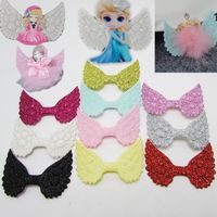Wholesale Cute Glitter Angel Wings Diy Handmade Materials Fashion Headbands Hairpins Hair Accessories Solid Headwear Wedding Gift Wrap