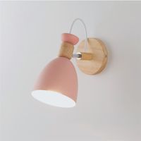Wholesale Nordic Wall Lamp Modern LED Wooden Wall Sconce Lighting Bedside Bedroom Living Room Home Bar Macaron Wall Light Fixtures E27
