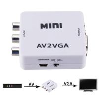 Wholesale AV to VGA Scaler adapter HD Video composed of RCA to VGA converter AV CVSB L R Video P Mini AV2VGA compatible with NTSC