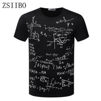 Wholesale Men s T Shirts ZSIIBO TX87 Factory Very Lost Cost Promotion Formula Of Mathematics Printing Style T Shirt O Neck Short Sleeve
