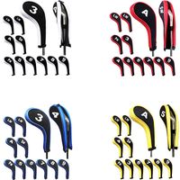 Wholesale 12pcs Number Tags Golf Hybrid Club Heads Protector Wedge Iron Head Covers Headcovers Irons Set With Zipper Long Neck