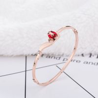 Wholesale Luxury red fox top quality titanium steel fashion jewelry accessories bangle rose gold bracelet couples wristlet lovers jewel