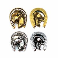 Wholesale Horse Component w385 Crystal D mm Metal Snap Button For Bracelet Necklace Interchangeable Jewelry Women Accessorie Findings