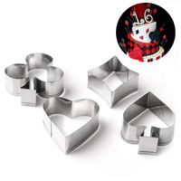 Wholesale Poker Shaped Cookie Mold Party Baking Cookie Cutter Set Metal Cake Moulds Fondant Kitchen Christmas Decorating Tools