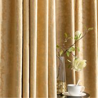 Wholesale Semi Blackout Curtains for Living Room Bedroom Luxury Velvet Curtain Solid Cortinas Dormitorio Insulating Drapes Golden Blinds