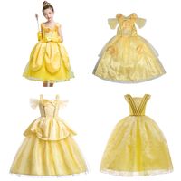 Abito principessa ragazze Costume Principessa Bambini Rosa oro FIABE-Principessa K