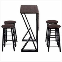 Wholesale Wholesales Pieces Dining Room Bar Table Set with Bar Stools Counter Height Dark Coffee