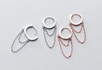 Wholesale 925 Sterling Silver Chain Huggie Hoop Earrings Women A1850
