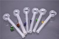 Wholesale 5pcs cm Glass Oil burner Glass Bong Water Pipes with different colored balancer tobacco hand pipes for smoking glass pipe