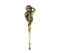 Wholesale Beautiful Bronze Brass Material Monkey Earpick Dab Dabber Smoking Accessories Metal Spoon Wax Tools Scoop Hookah Shisha DIY Pendant