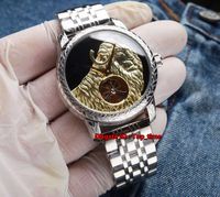 Wholesale 12 style Best mm Steel Les Cabinotiers Tourbillon Automatic Mens Watch Carved Case Lion Dial Stainless Steel Strap Watches