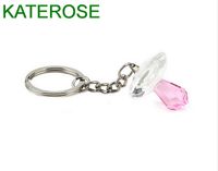 Wholesale 50PCS Pink Crystal Pacifier Key chain in Gift Box Baby Girl Shower Favors Newborn Christening First Commuinion Party Giveaways