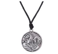 Wholesale GX020 Seahorse Tibetan style Silver Color Round Pendant Necklaces Male Amulet Symbols Rope Animal Necklace for Men