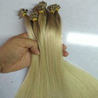 Wholesale Russian Remy Hair Full Cuticle Aligned Nail Tip U Tip Hair Extension Ombre Color g strand strands pack