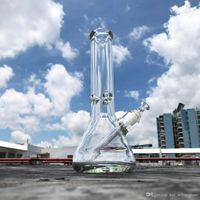 Wholesale 13 inch mm glass water bong big dab oil rig bubbler tall thick beaker g super heavy glass water pipe with elephant joint