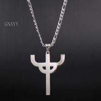 Wholesale Best jewelry mm size Gothic Punk Judas Priest Necklace Stainless Steel Hot Men s Favorite Pendant merch logo symbol Charm Amulet